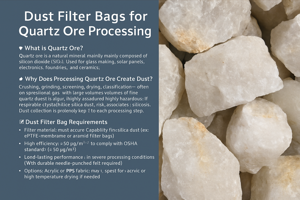 Dust Filter Bags for Quartz Ore Processing